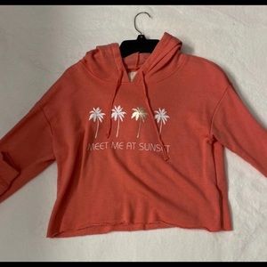 peach cropped hoodie